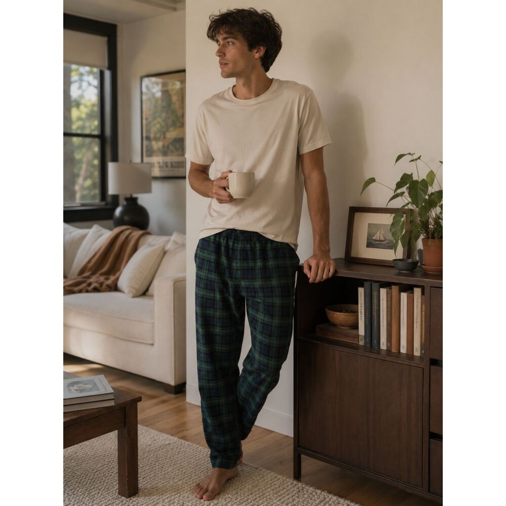WonderShop Green Plaid Flannel Pajama Lounge Pants Men's